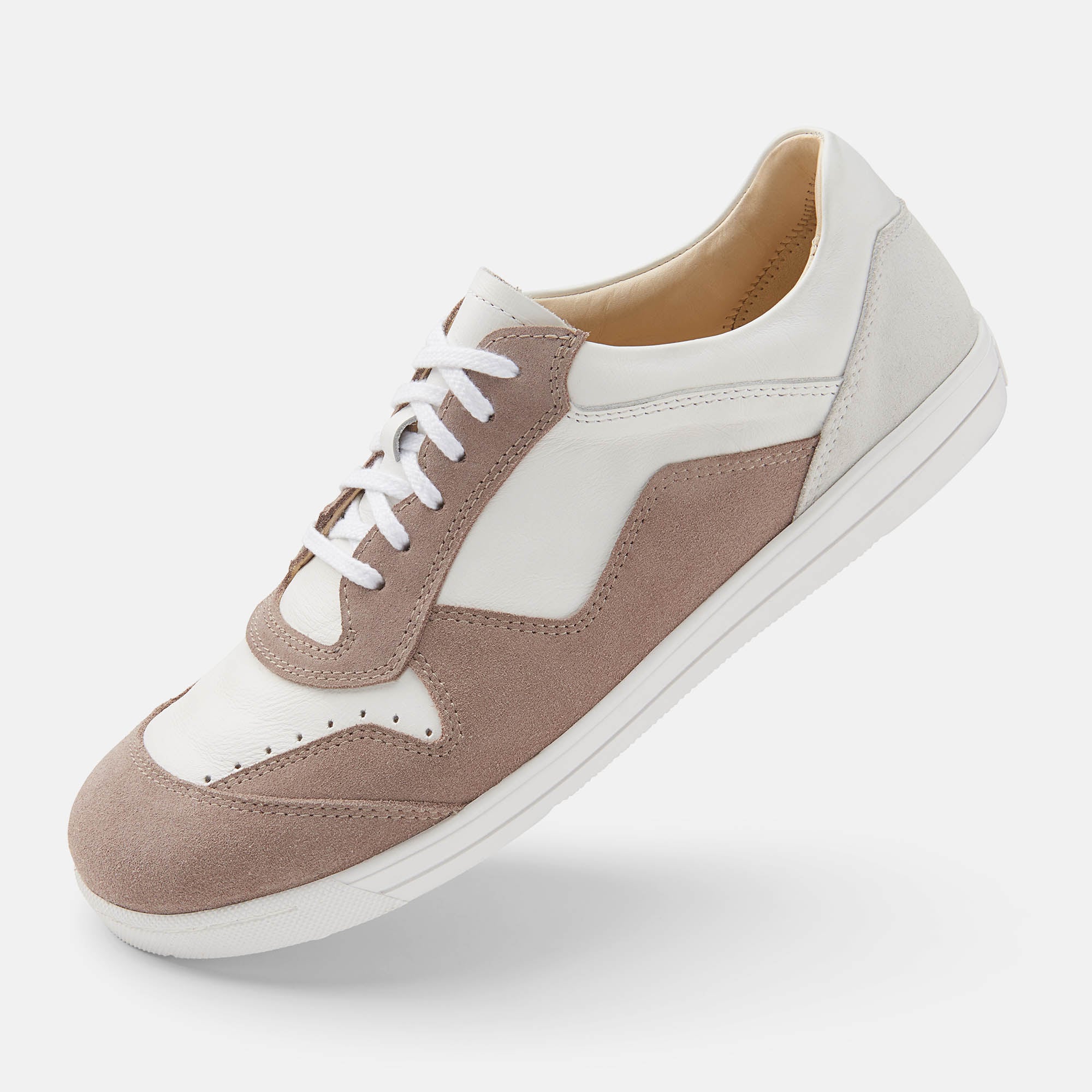 BÄR Schuhe Herrenschuhe Freizeitschuhe Aleo weiß/taupe Kalbnappaleder, Kalbveloursleder Produktbild