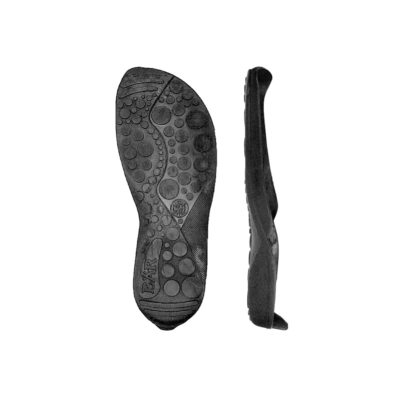 Profilansicht einer schwarzen Schuhsohle mit rutschfestem Design Schuhsohle mit rutschfestem Profil in Schwarz
