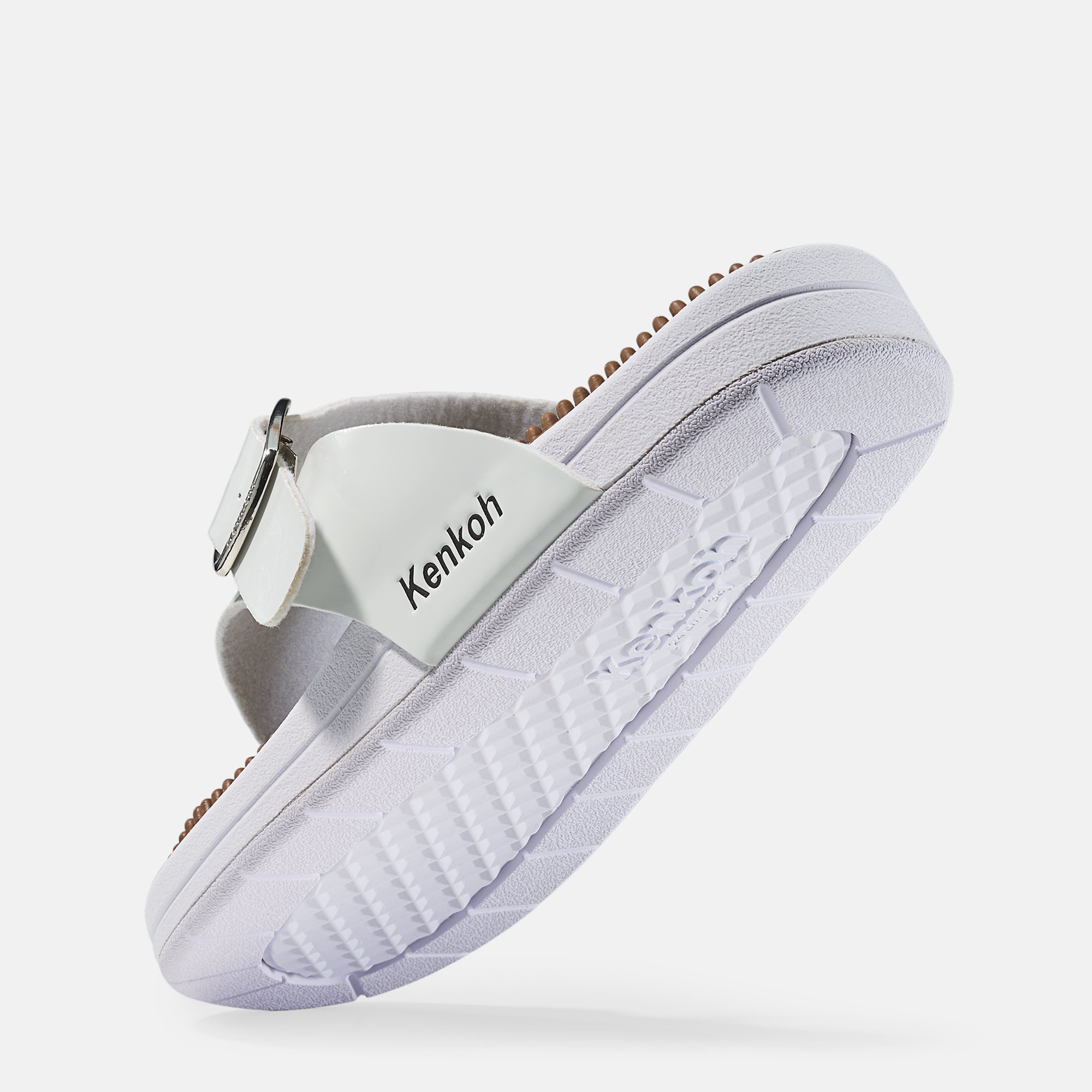 BÄR Schuhe Damenschuhe Hausschuhe Kenkoh Massage-Sandalen Damen weiß Synthetisches Leder Seitenansicht