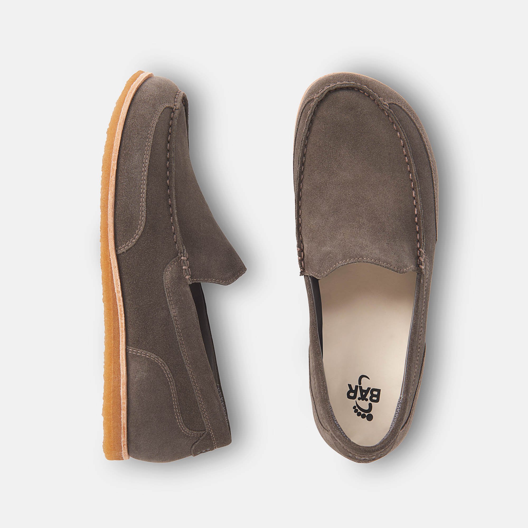 BÄR Schuhe Herrenschuhe Timothy in graubraun aus Rindveloursleder - Anlass: Freizeitschuhe (Ansicht von oben) BÄR Schuhe Herrenschuhe Freizeitschuhe Timothy graubraun Rindveloursleder Ansicht von oben