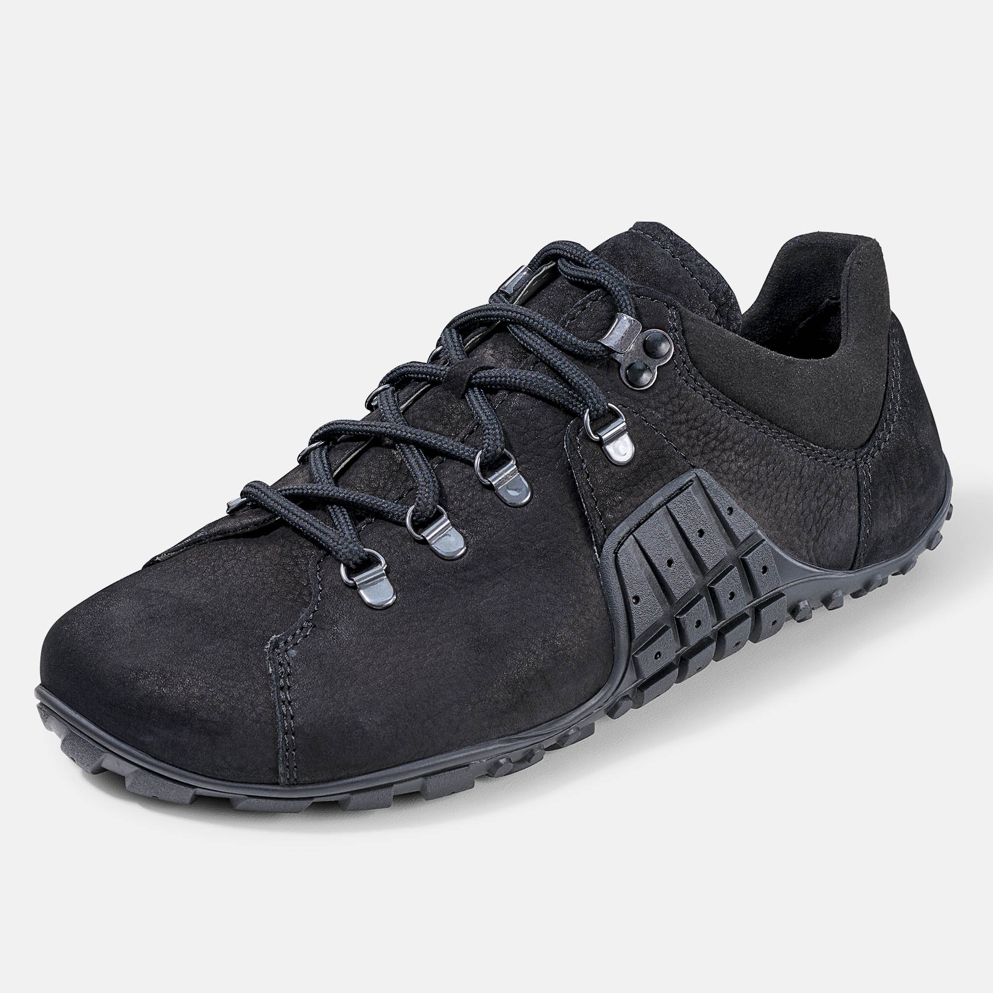 BÄR Schuhe Unisexschuhe Track Barefoot in schwarz aus Rindnubukleder - Anlass: Wanderschuhe (Produktbild) BÄR Schuhe Unisexschuhe Wanderschuhe Track Barefoot schwarz Rindnubukleder Produktbild