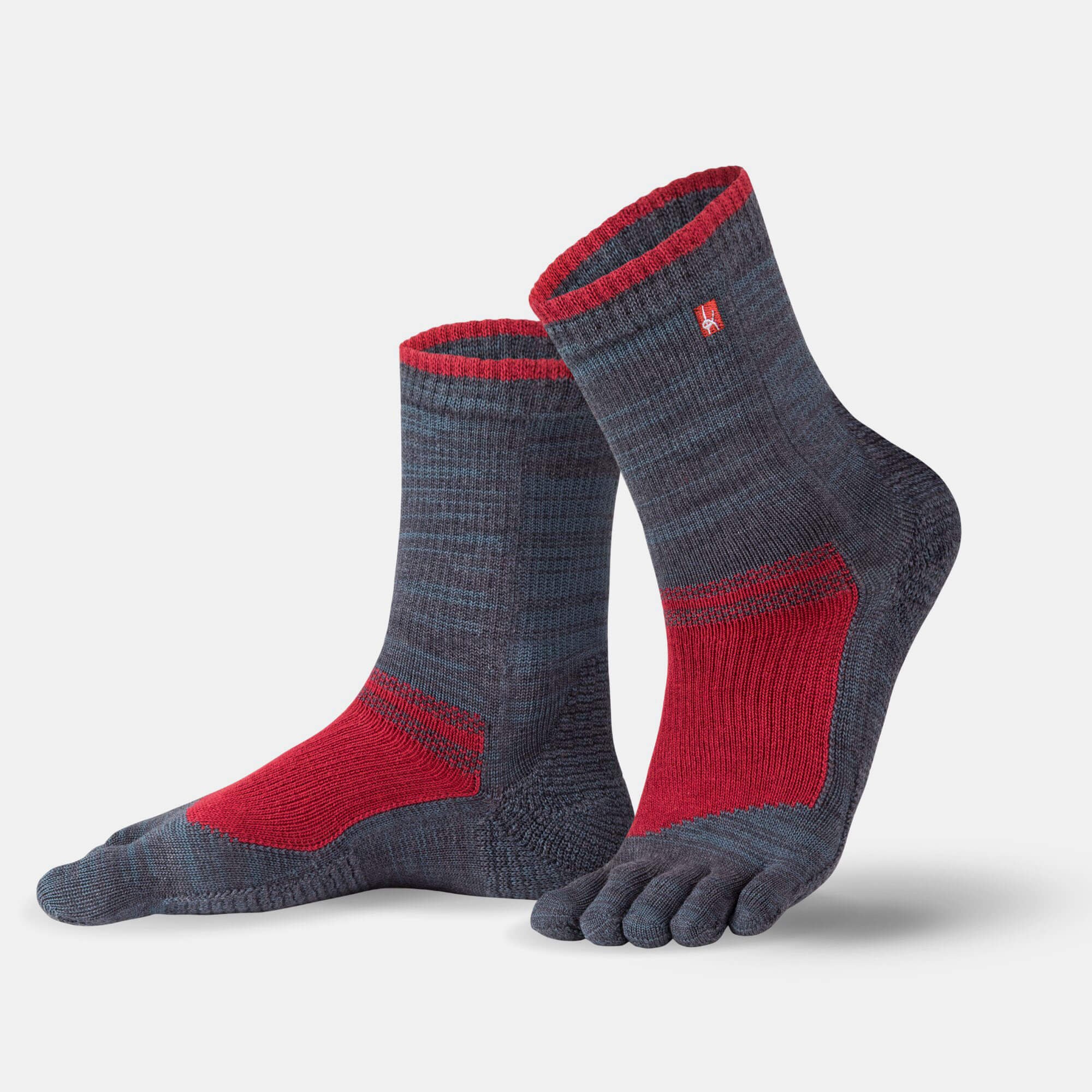 BÄR Schuhe Outdoor Hiking Zehensocken in grau/rot (Hauptbild) BÄR Schuhe Outdoor Hiking Zehensocken grau/rot Hauptbild