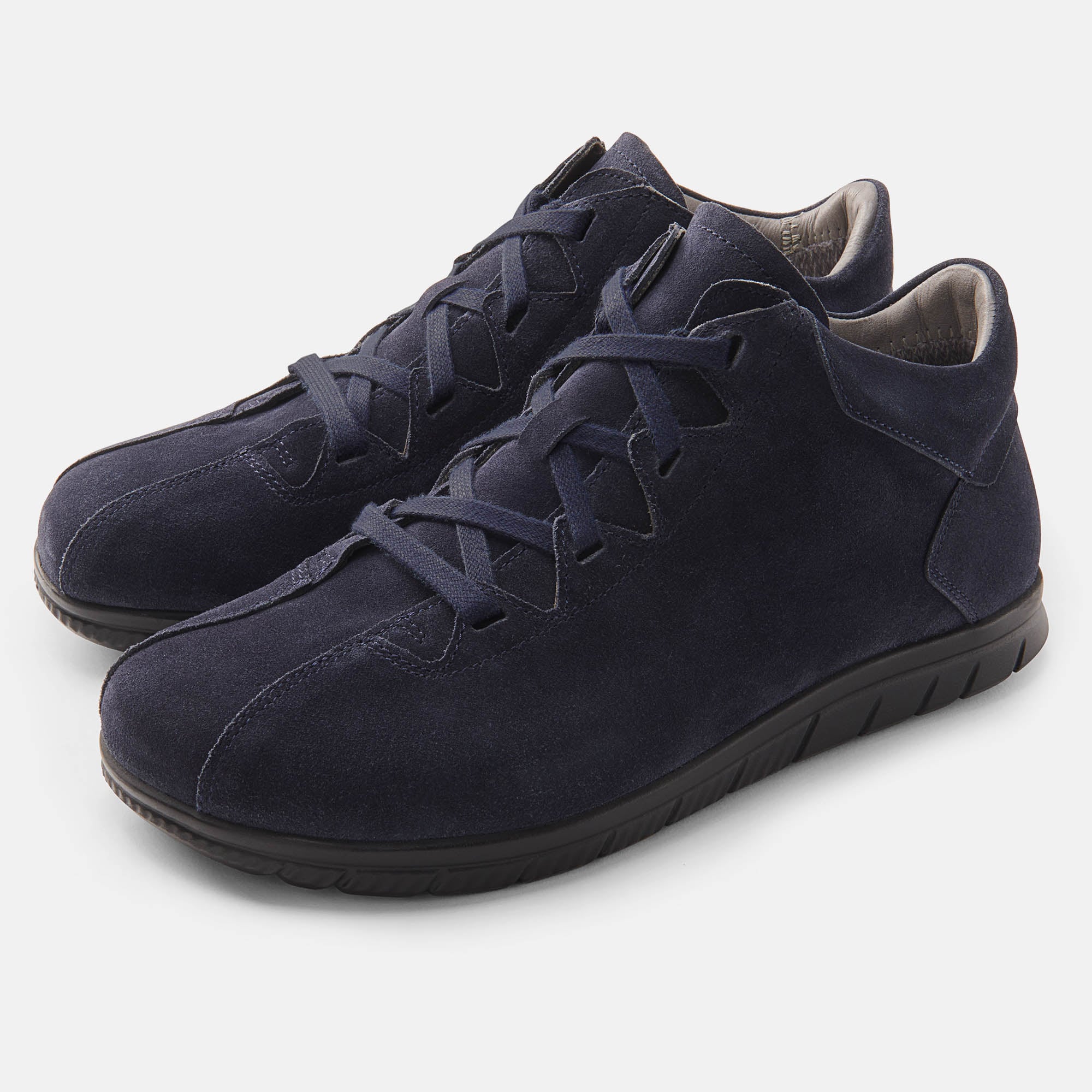 Lina, Schnürschuhe, Damen, 100% Zehenfreiheit, Bequeme Schuhe von BÄR Schuhe, Farbe: dunkelblau, Kalbveloursleder