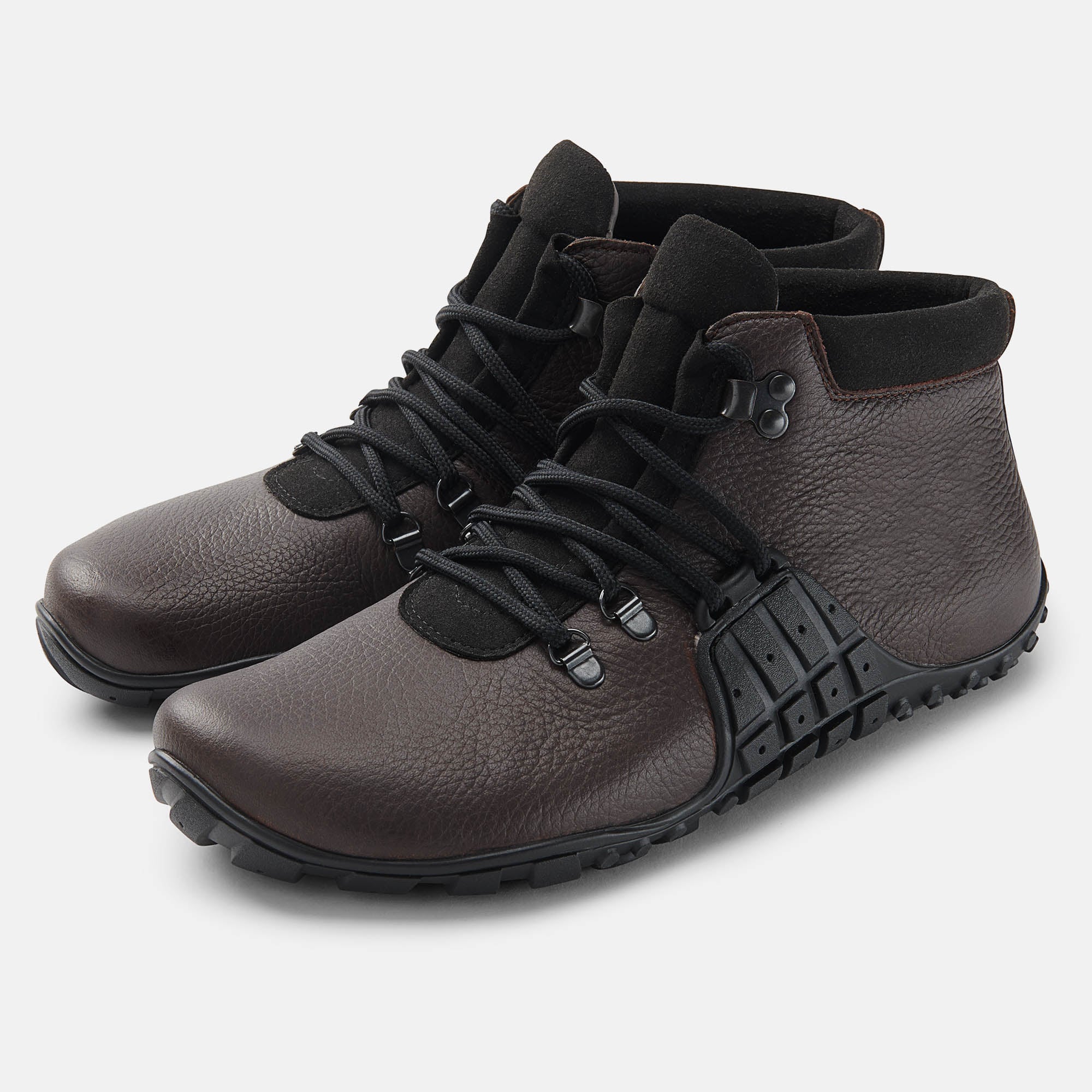 Mountain Barefoot, Wanderschuhe, Unisex, 100% Zehenfreiheit, Bequeme Schuhe von BÄR Schuhe, Farbe: dunkelbraun, Rindnappaleder genarbt