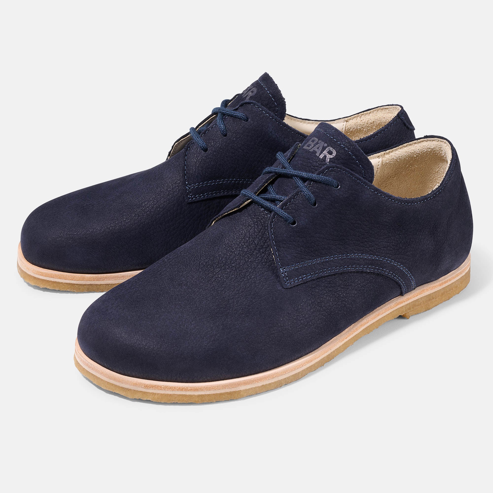 Clint, Schnürschuhe, male, 100% Zehenfreiheit, Bequeme Schuhe von BÄR Schuhe, Farbe: dunkelblau, Rindnubukleder