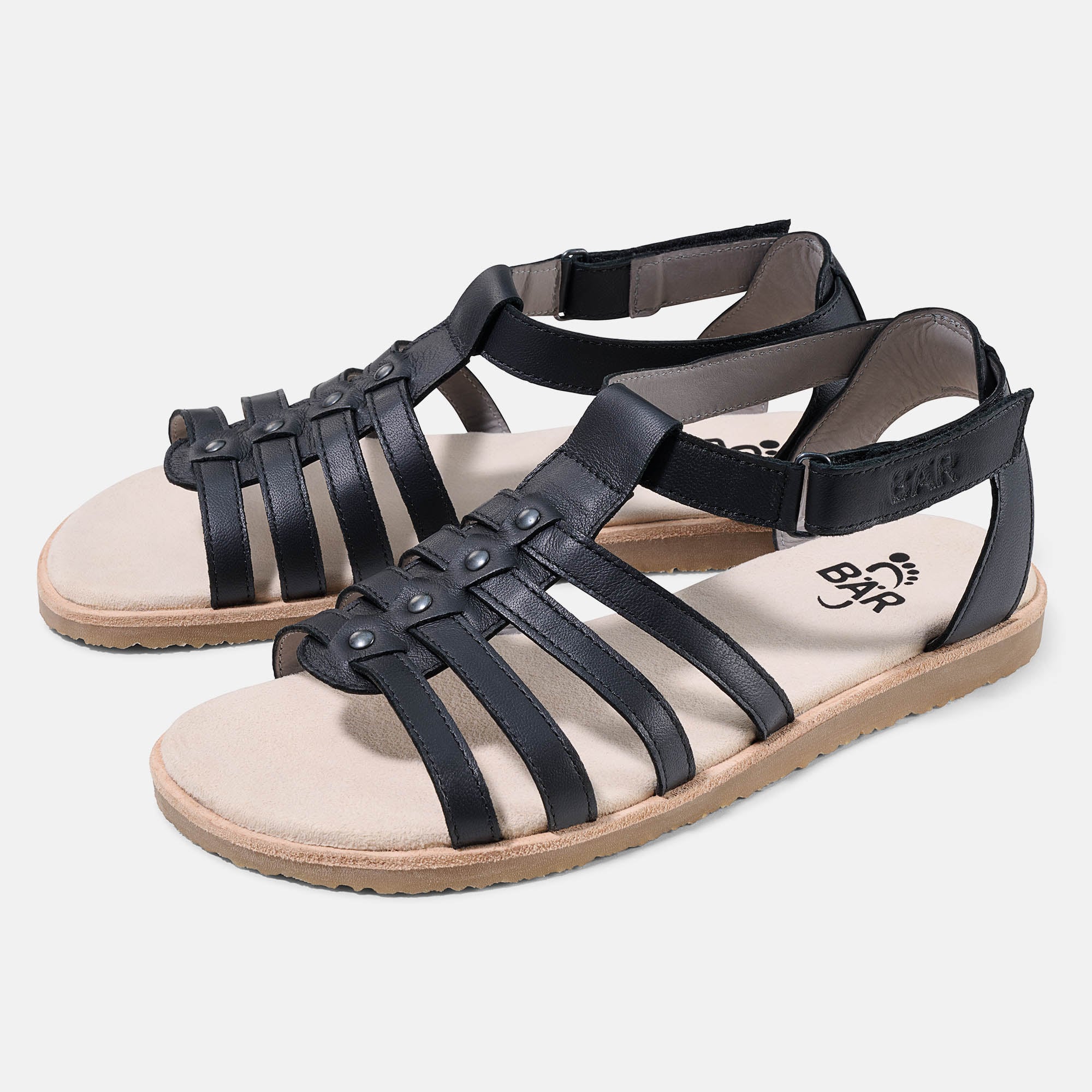 Matanza 2.0, Sandalen, Damen, 100% Zehenfreiheit, Bequeme Schuhe von BÄR Schuhe, Farbe: schwarz, Rindnappaleder