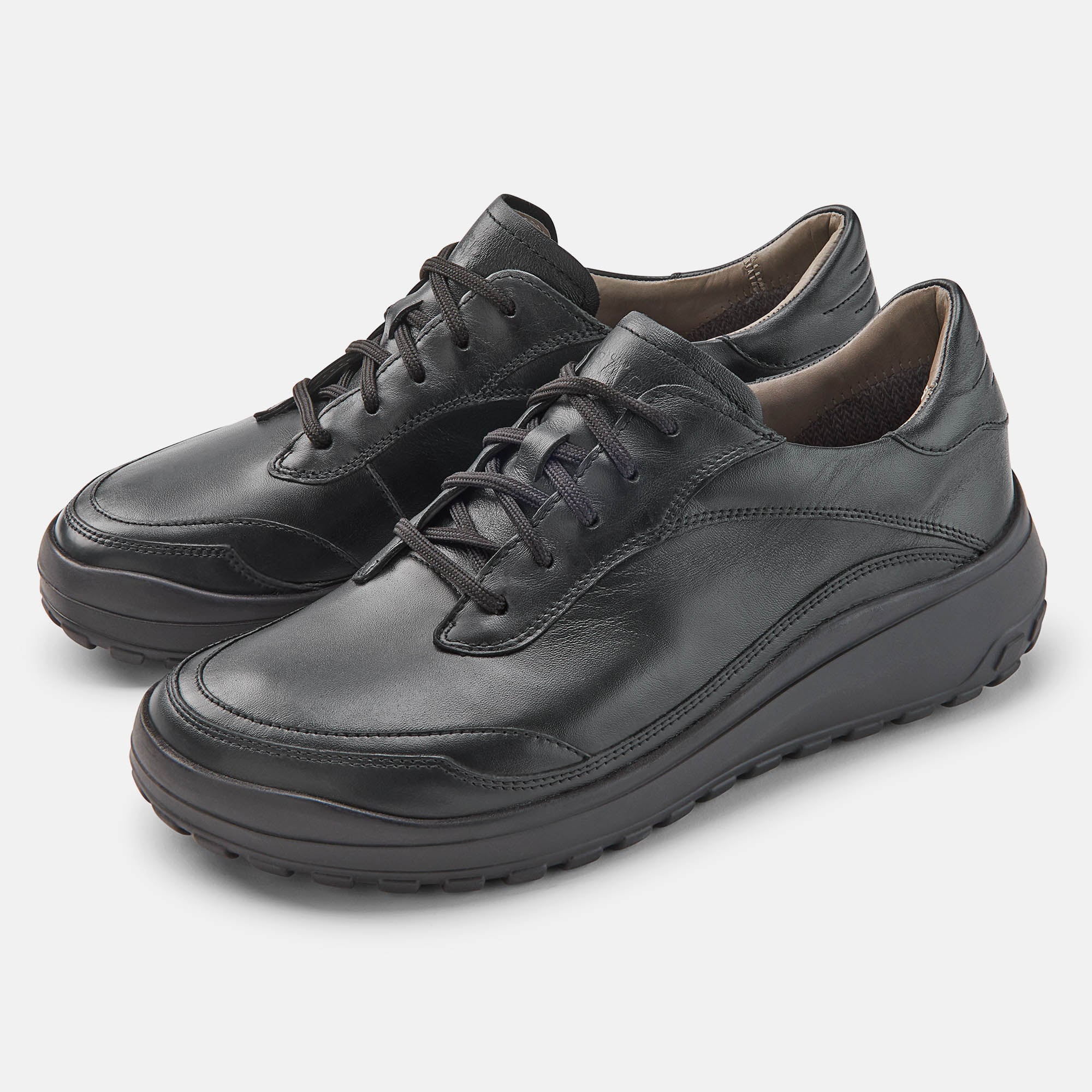 Quinn, Schnürschuhe, male, 100% Zehenfreiheit, Bequeme Schuhe von BÄR Schuhe, Farbe: schwarz, Rindnappaleder, Rindveloursleder