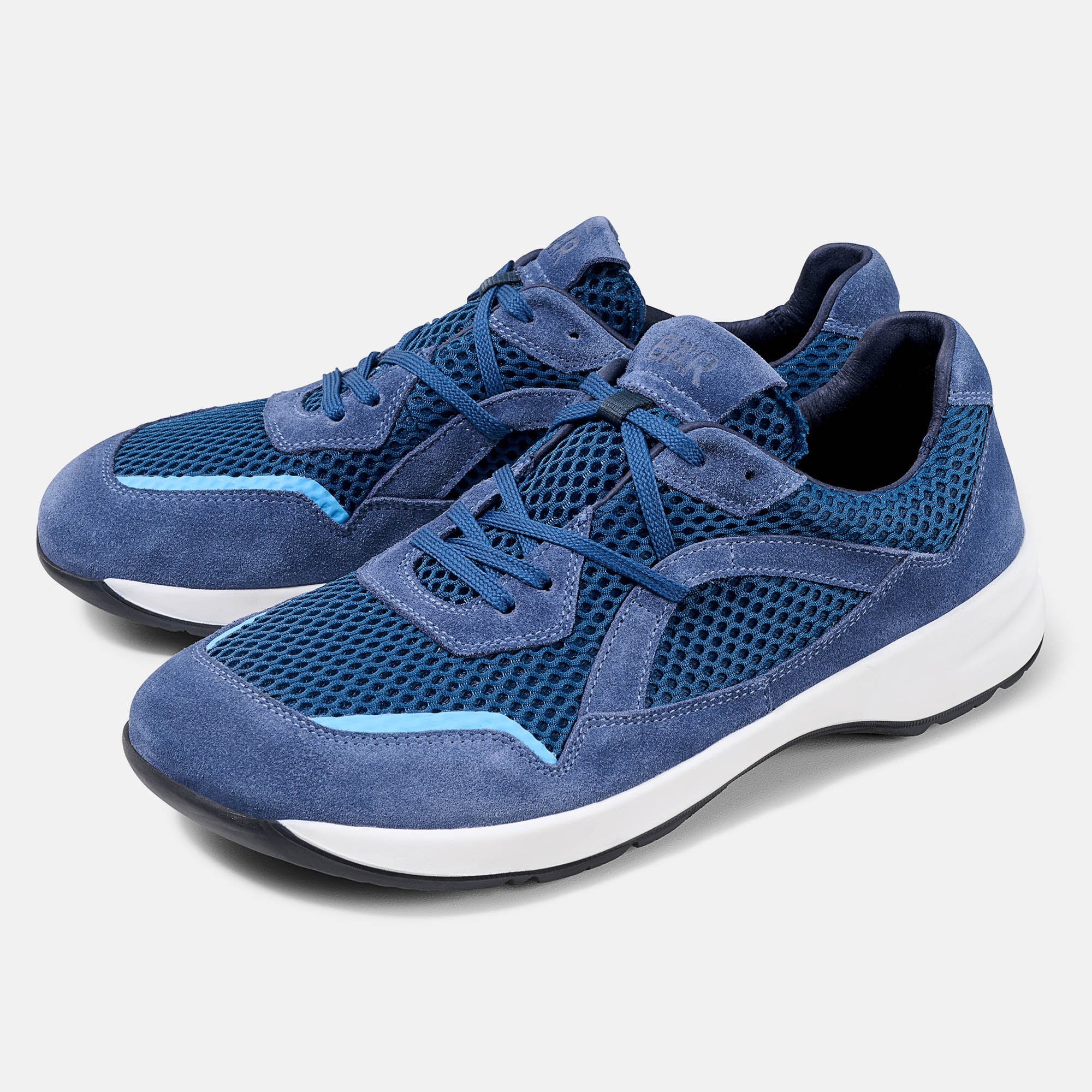 LadyMove, Sportschuhe, Damen, 100% Zehenfreiheit, Bequeme Schuhe von BÄR Schuhe, Farbe: blau, Mesh, Kalbveloursleder