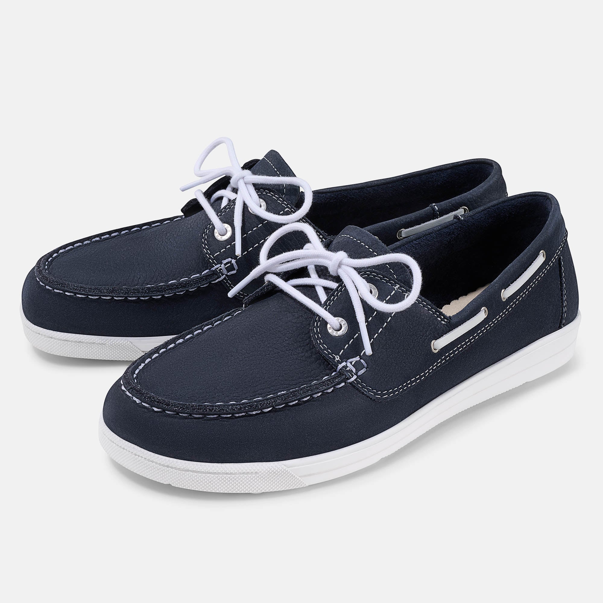 Luzy, Damenschuhe, Damen, 100% Zehenfreiheit, Bequeme Schuhe von BÄR Schuhe, Farbe: blau/weiß, Kalbnubukleder, Kalbnappaleder