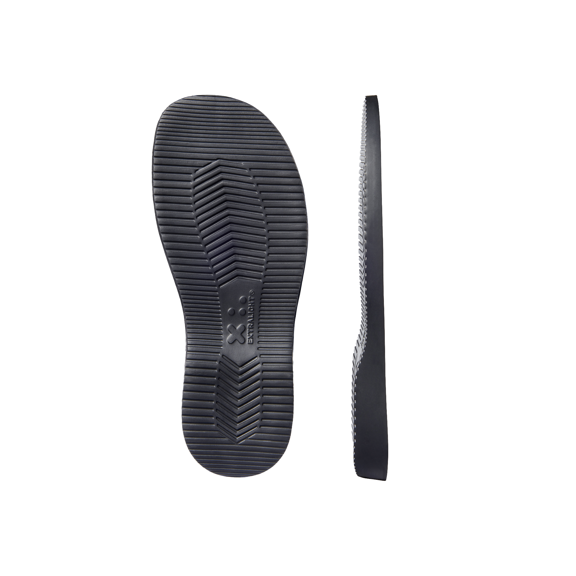 Hochwertige schwarze Einlegesohlen mit ergonomischem Design für optimalen Komfort Schwarze Einlegesohlen mit seitlicher und unterer Ansicht, ergonomisch gestaltet für Komfort