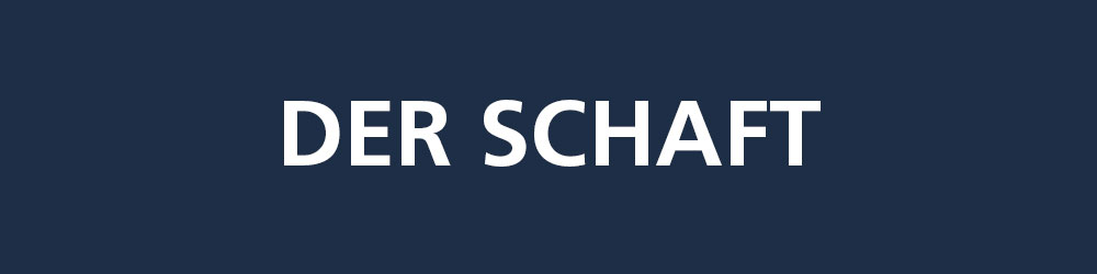 Logo des Onlineshops 'Der Schaft' auf dunkelblauem Hintergrund Text 'DER SCHAFT' in weißer Schrift auf einem dunkelblauen Hintergrund