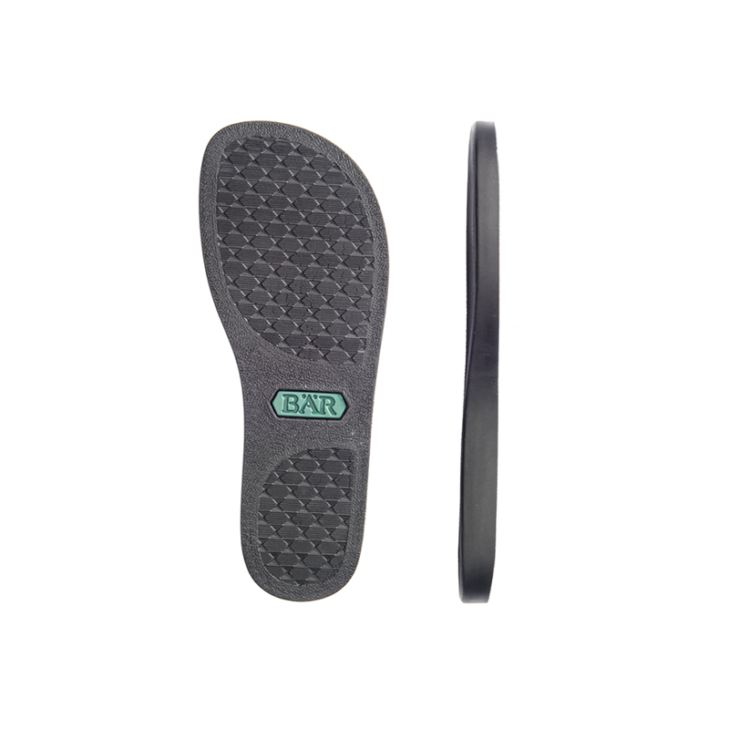 Komfortable BÄR-Schuhsohlen mit rutschfestem Design Seitliche und untere Ansicht von BÄR-Schuhsohlen, die ein rutschfestes Muster aufweisen
