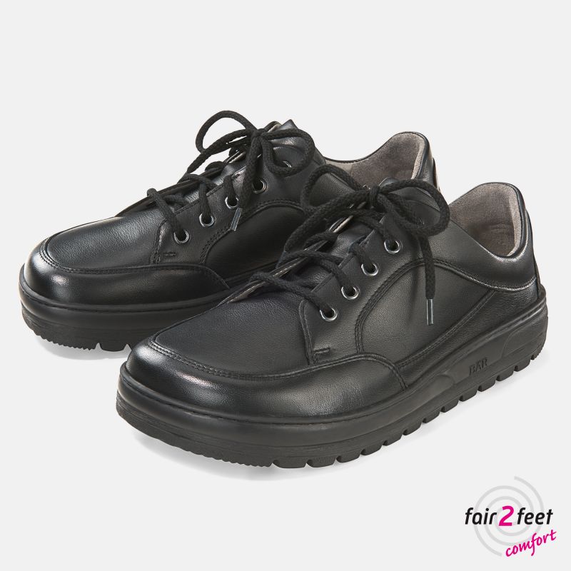 Schwarze Lederschuhe für Herren von fair2feet mit komfortabler Passform